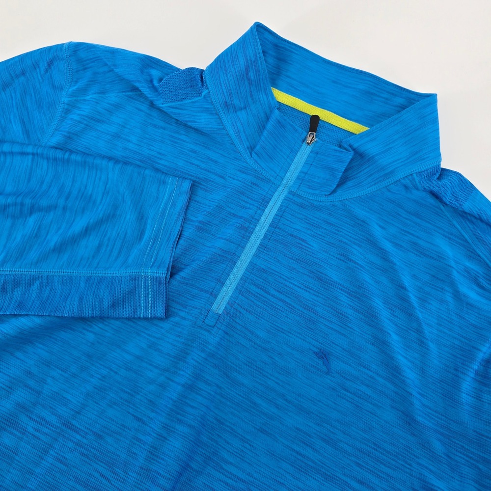 Tommy Bahama IslandZone 1/4 Zip Pullover Blue Space Dye Mens 3XLT Tall